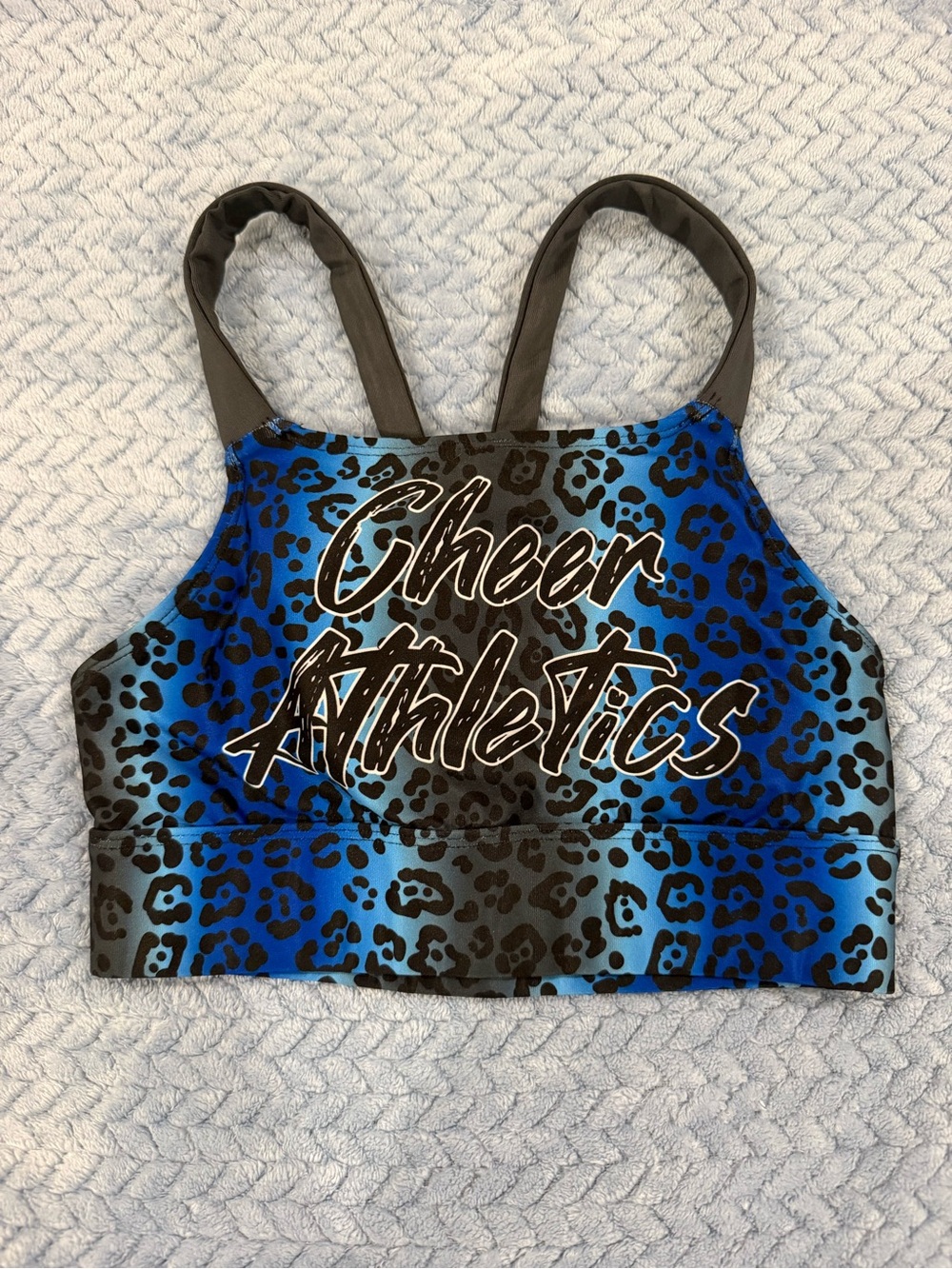 Cheer Athletics Blue Leopard Sports Bra women’s XS rebel brand